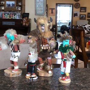 Set of four authentic Kachina dolls